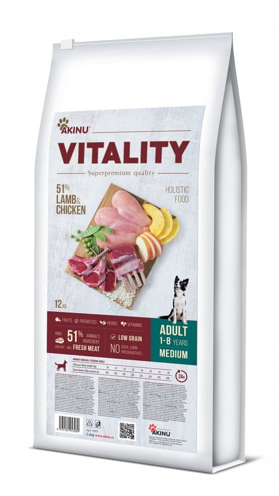 Akinu VITALITY dog adult medium lamb & chicken 12 kg